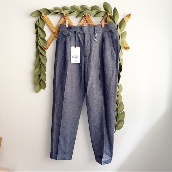 Manuel Ritz Baggy Fit Chambray Pants - Picture 3 of 14